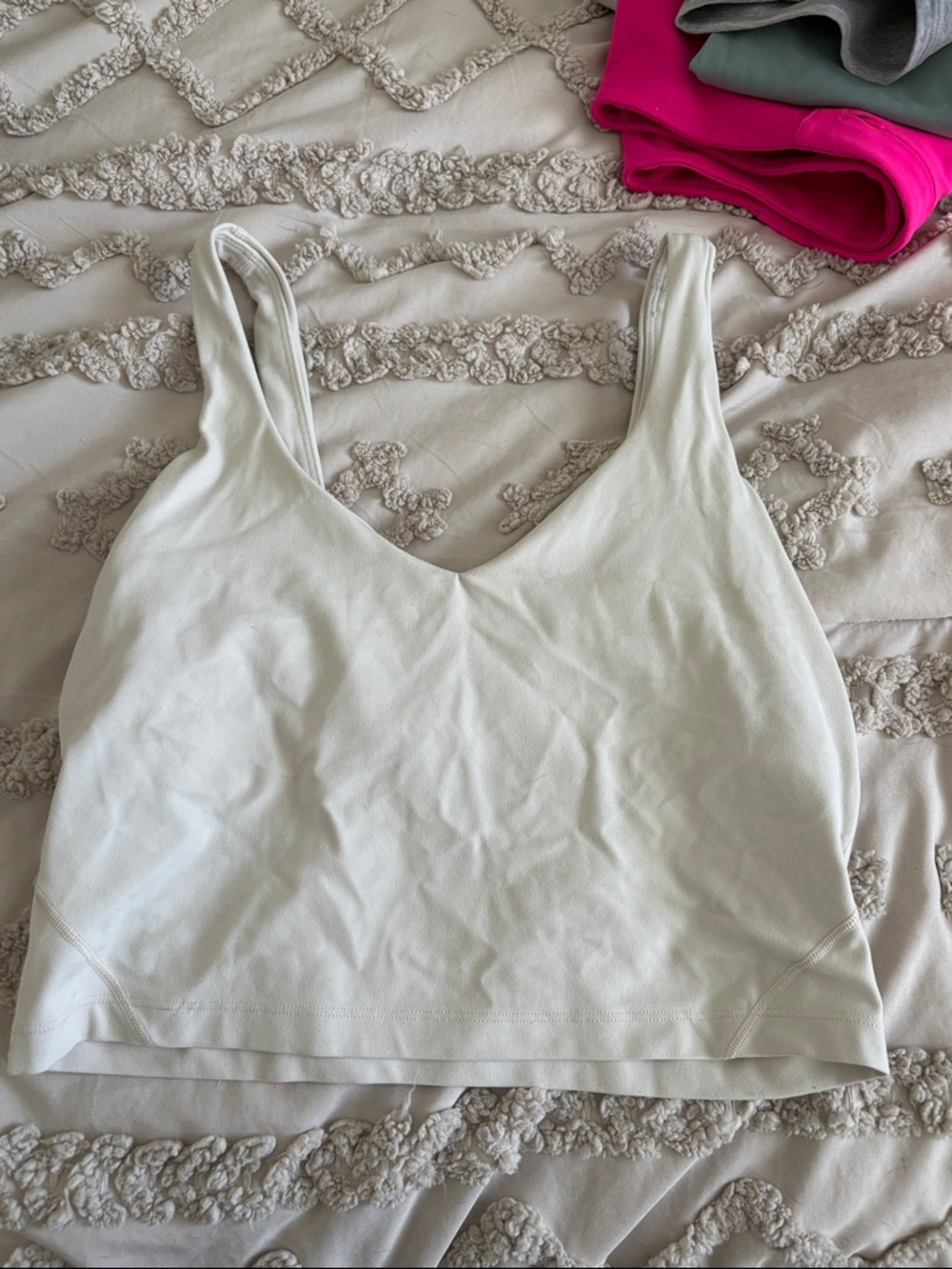 lululemon athletica White V-Neck Cropped Camisole